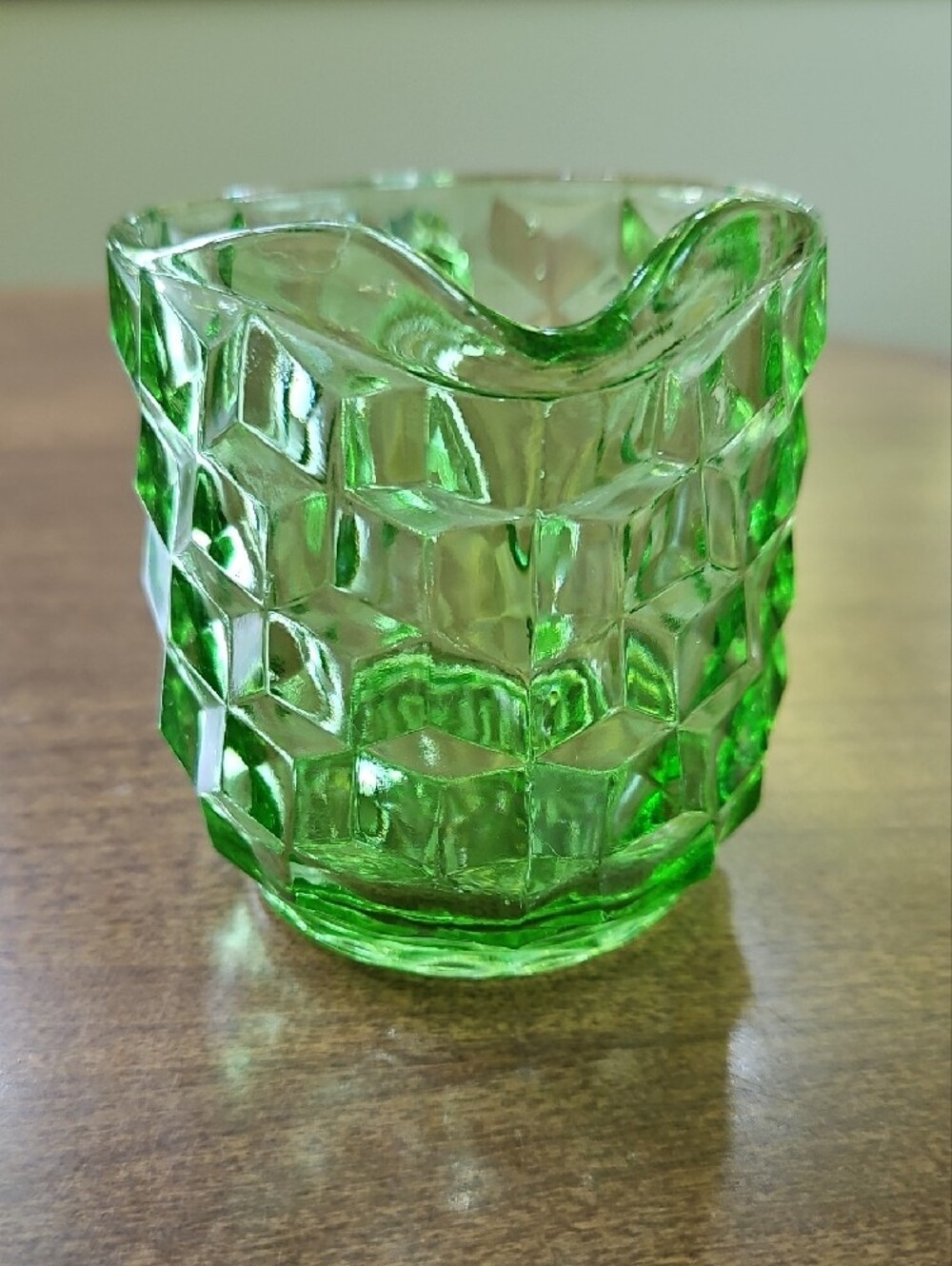 Uranium Depression Glass Sugar & Creamer Set Vintage - Picture 5 of 11